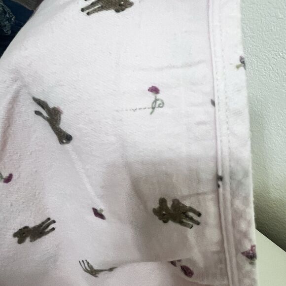 Old Navy Pink Fawn Deer Mushrooms Flannel Baby Receiving Blanket Lovey Lovie - Picture 7 of 13